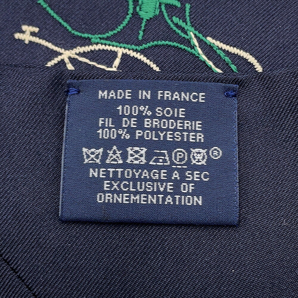 HERMES Authentic Blue Silk Scarf - Picture 7 of 8